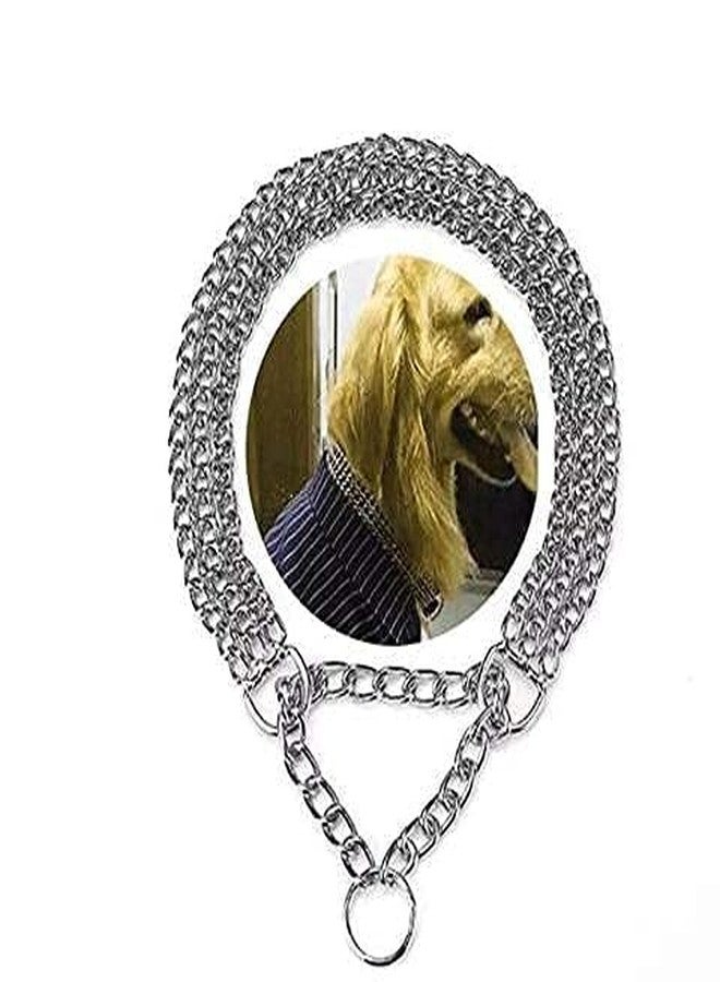 Pups&Pets سلسلة خنق للكلاب من الفولاذ المقاوم للصدأ المطلي بالكروم من Pups&Pets - طوق فولاذي بطول 24 بوصة (3 طبقات) - Image 2